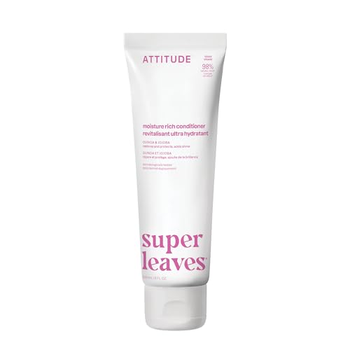 ATTITUDE Super Leaves, Hypoallergenic Moisture Rich Conditioner, Quinoa & Jojoba, 8 Fluid Ounce