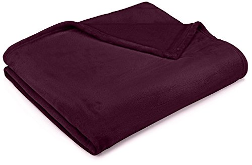 Book Cover Amazon Brand â€“ Pinzon Velvet Plush Blanket - Full or Queen, Aubergine
