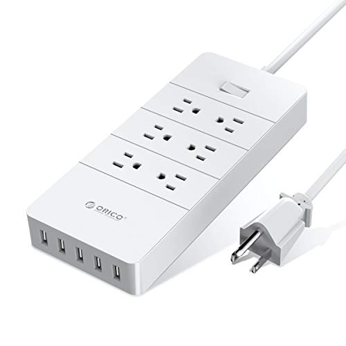 ORICO Surge Protector Power Strip 1875W 6-Outlet with 40W 5-Port USB Charging Ports Built-in 5ft Cord for Computer Desktop, 1700 Joules [ETL Certified]