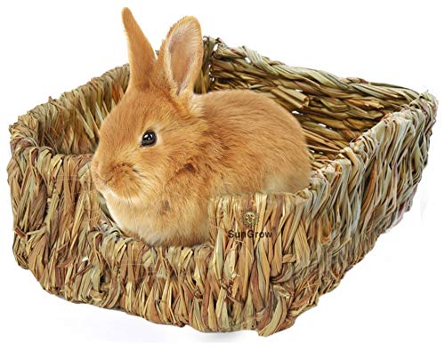 Book Cover SunGrow Portable Grass Bed - Hand-Made with Natural Grass: Provides Paws Protection & Relaxation : Lightweight, Durable, Safe & Comfortable for Rabbits, Chinchillas, Guinea Pigs & Other Small Animals
