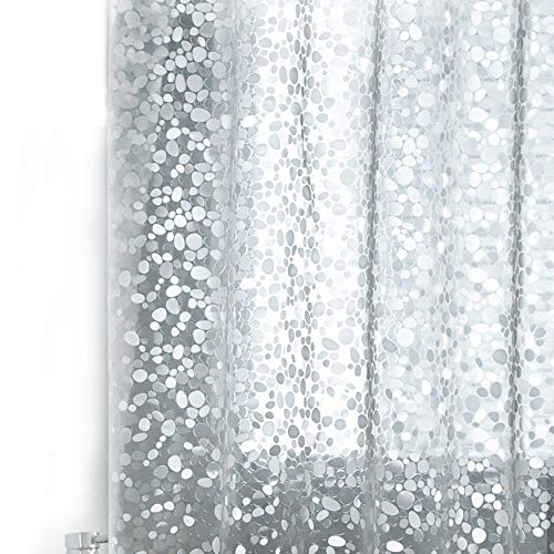 Book Cover Wimaha 15 Gauge EVA Shower Curtain Liner, Waterproof Shower Liner for Bathroom Bath Stall, 72 x 78, Clear Stone Design