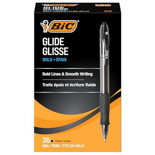 BIC Velocity Bold Retractable Ballpoint Pen, Bold Point (1.6mm), Black, 36-Count