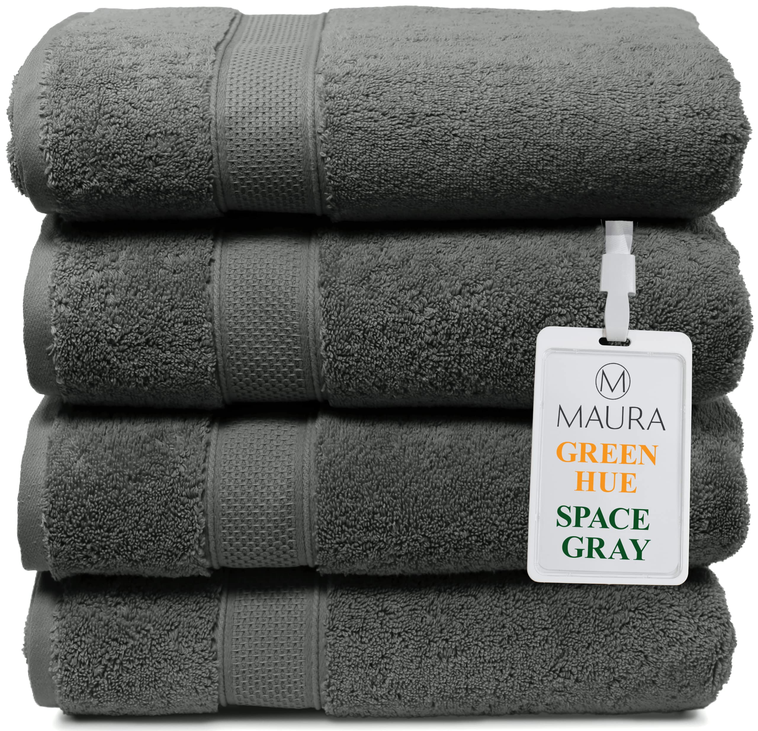 Book Cover Luxurious Extra Large Turkish Bath Towel Sets 4pc - Ultra Soft, Thick, Plush & Highly Absorbent Premium Hotel & Spa Quality Oversized Cotton Towels for Adults - Enhance Your Bathroom - Space Gray Bath Towel (4-Pack) Space Gray
