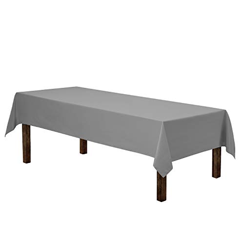Gee Di Moda Rectangle Tablecloth - 60 x 102 Inch | Charcoal Rectangular Table Cloth for 6 Foot Table in Washable Polyester | Great for Buffet Table, Parties, Holiday Dinner, Wedding & Baby Shower