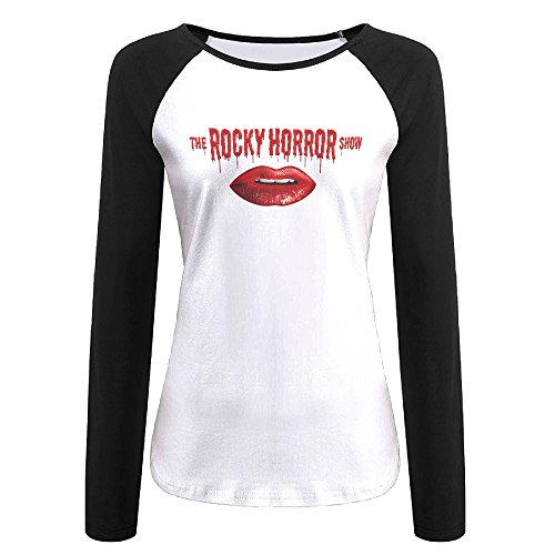 Creamfly Womens The Rocky Horror Picture Show Sexy Long Sleeve Raglan Baseball Tshirt L