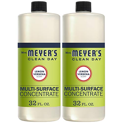 Book Cover Mrs. Meyer's Clean Day Multi-Surface Cleaner Concentrate, Use to Clean Floors, Tile, Counters, Lemon Verbena Scent, 32 Oz - Pack of 2
