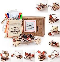 Book Cover Tinkering Labs Electric Motors Catalyst STEM Kit | Intro to Engineering, Robotics, Circuit Building Projects for Kids and Teens | DIY Science Experiments Using Real Motors, Real Hardware, Real Wood