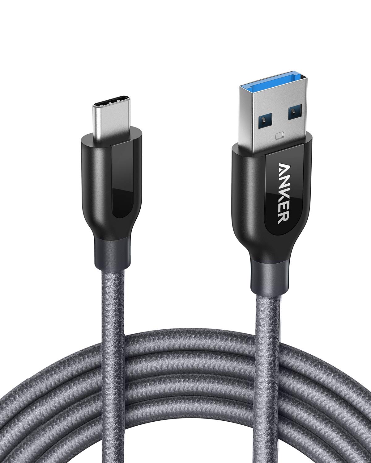 Book Cover USB Type C Cable, Anker PowerLine+ USB C to USB 3.0 Cable (6ft), High Durability, for Samsung Galaxy Note 8, S8, S8+, S9, S10, Sony XZ, LG V20 G5 G6, HTC 10, Xiaomi 5 and More. 6ft Grey