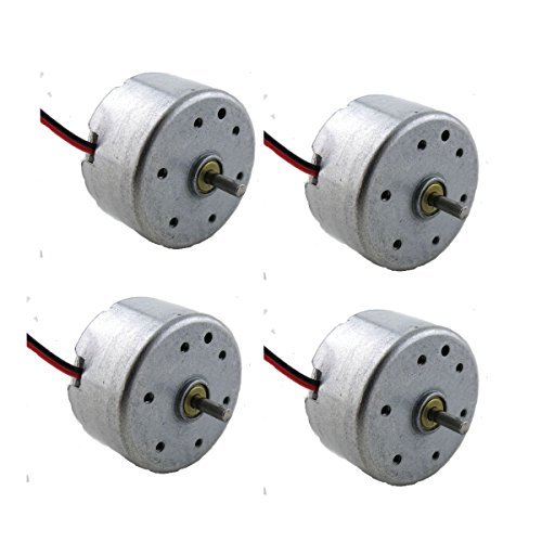 Flormoon DC Motor Mini Electric Motor 3V 8500RPM for DIY Toys 4 Pack(Silver+Black)