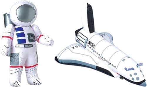Book Cover Inflatable 23 Astronaut and 17 Space Shuttle - 2 Pc Set - Space Party Toys and Decorations by happy deals