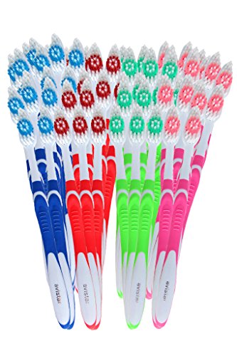 Book Cover 148 Individually Packaged Large Head Medium Bristle Disposable Bulk Toothbrushes - Multi Color Pack - Convenient & Affordable