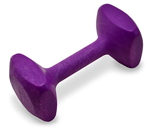 J&J Dog Supplies Obedience Retrieving Dumbbell with 2 3/4" Ends, 3" Wide Bit and 13/16" Diameter Bit, Purple , Medium