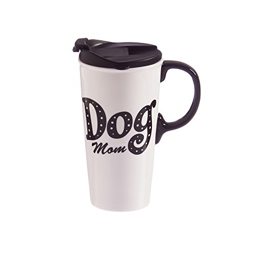 Cypress Home "Dog Mom Ceramic Latte Travel Cup 17 oz