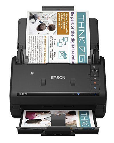 Epson WorkForce ES-500W Wireless Color Duplex Document Scanner for PC and Mac, Auto Document Feeder (ADF)