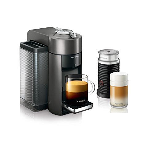 Nespresso by De'Longhi ENV135GYAE Coffee and Espresso Machine Bundle with Aeroccino Milk Frother, Graphite Metal
