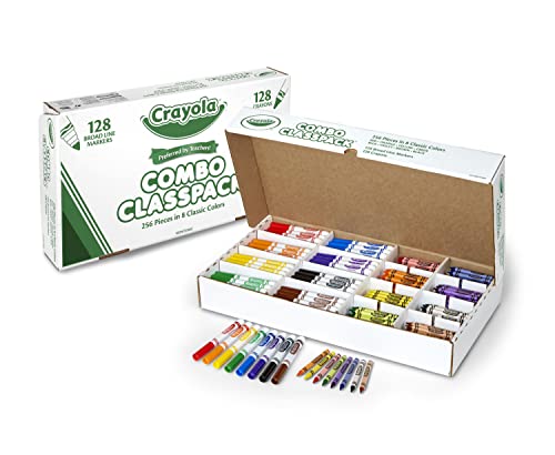 Crayola Crayons and Washable Markers Classpack, 256 Ct, Bulk School Supplies for Teachers, Elementary and Preschool