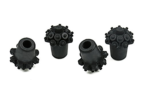 Pacemaker Stix 2 Pair of Extended Life Vulcanized Rubber Replacement Tips Paws Ferrules for Walking Hiking Poles Fits Almost All Brands of Trekking Poles for Walking Hiking & Travel Rated 1000 Miles!