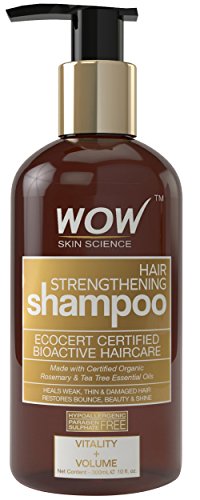 WOW Hair Strengthening Shampoo for Hair Growth and Hair Repair - Strengthening Treatment for Thin Weak Damaged Hair - Rosemary Tea Tree Moroccan Argan oil - Paraben and Sulfate Free- 10 Fl Oz