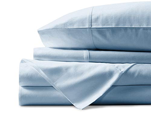 Mayfair Linen Hotel Collection Egyptian Cotton Sateen 800Tc Sheet Set Queen Sky Blue