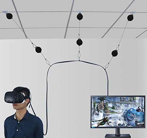 6 Packs Retractable Cable Management for HTC VIVE NEW Version System for HTC VIVE Virtual Reality Headset- MDW Adhesive Drill Free