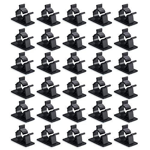 Book Cover Viaky 30 Pcs Black Clips Self Adhesive Backed Nylon Wire Adjustable Cable Clips Adhesive Cable Management Drop Wire Holder
