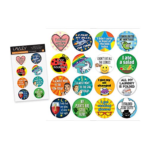 Book Cover 16 Adult Reward Funny Stickers (Adulting Achievements) - Perfect Gag Gift for White Elephant and Secret Santa, Birthday and Christmas Presents for Adults