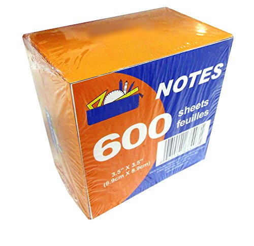 600 Sheet Paper Note Cube Pack (3.5" x 3.5") - White Paper - NON STICKY! in Dispenser Pack.