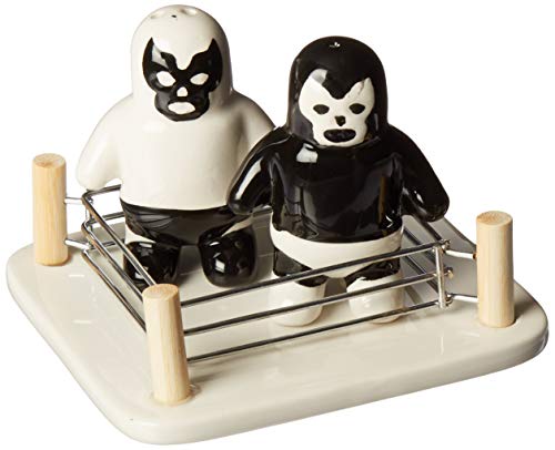 Kikkerland Luchador Salt and Pepper Shakers (Set of 2), Multicolor