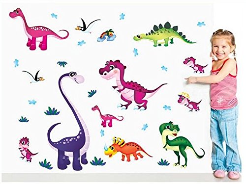 Book Cover Wall Decal Stickers Dinosaurs T-rex Kids Bedroom Nursery Daycare and Kindergarten Mural Home Decor DIY Self Adhesive Removable