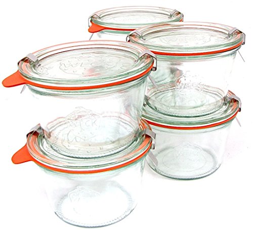 Weck 741 .25 Liter Mold Jars - 6 In A Set, With Lids, 6 Rings & 12 Clamps