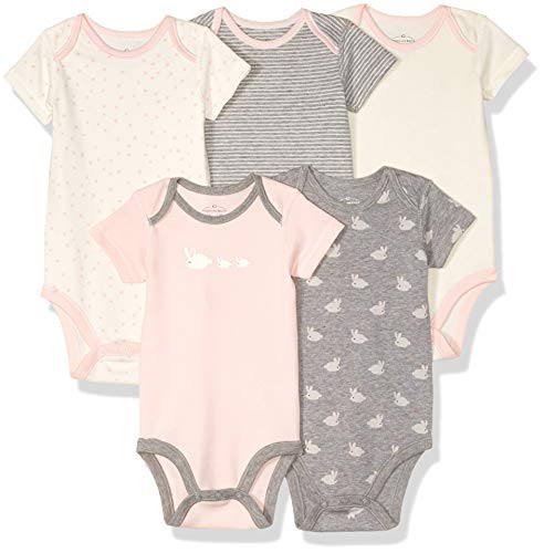 Moon and Back Baby Set of 5 Organic Short-Sleeve Bodysuits