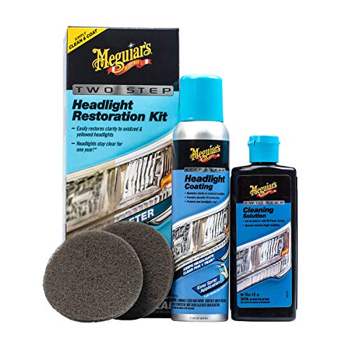 Meguiar's G2970 Two Step Headlight Restoration Kit, Incandescent, Halogen, LED
