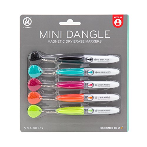 U Brands Low Odor Mini Magnetic Dry Erase Markers, Medium Point, Assorted Colors, 5-Count