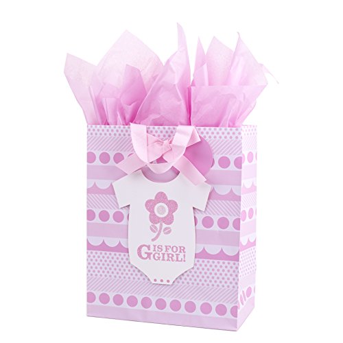 Hallmark Large Baby Gift Bag with Tissue Paper (G is for Girl)