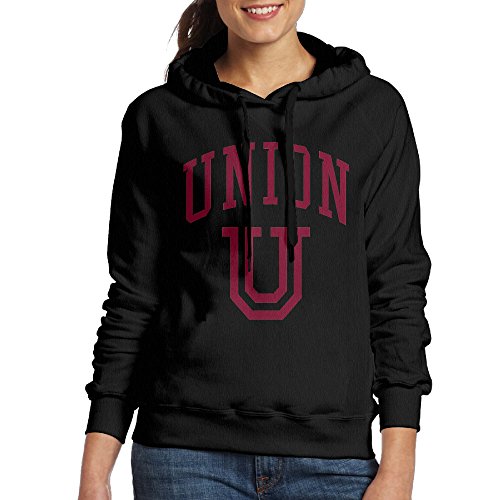 FUOALF Women's Pullover Union University Hoodie Sweatshirts Black L