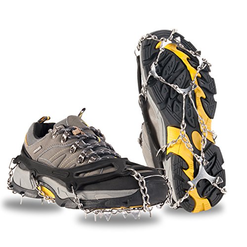 OuterStar Traction Cleats Ice Snow Grips Anti Slip Stainless Steel Spikes Crampons Footwear M/L