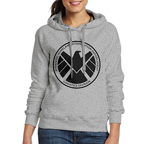 Bekey Women's Agents Of S.H.I.E.L.D. Logo Hoodie Sweatshirt M Ash