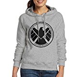 Bekey Women's Agents Of S.H.I.E.L.D. Logo Hoodie Sweatshirt M Ash