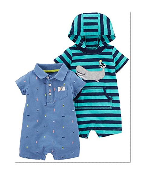 Book Cover Carter's Baby Boys' One Piece Rompers (Pack of 2)