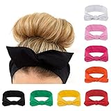 habibee Women Headbands Turban Headwraps Hair Band Bows Accessories for Fashion or Sport 8 Pcs for Women Solid Color