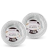 Plastimade [80 Count] 7 Inch Appetizer Plates Clear Disposable Heavy Duty Plastic, Ideal For Wedding, Catering, Parties, Buffets, Events, Or Everyday Use, 2 Packs
