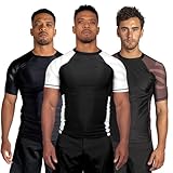 Sanabul Essential Short Sleeve Rash Guard MMA BJJ Wrestling Grappling Jiu Jitsu - White, Large