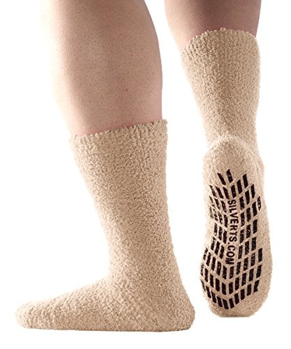 Book Cover Menâ€™s and Womenâ€™s Gripper Non-Skid Hospital Slipper Socks for Seniors