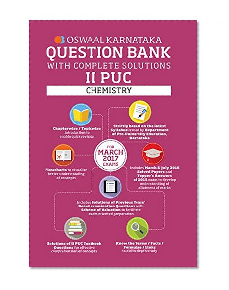 Oswaal Karnataka II PUC Question Bank With Complete Solutions For Chemistry