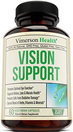 Book Cover Vision Support Eye Vitamins Formula with Lutein, Zeaxanthin, Zinc, Copper, Vitamin B12 E C. Enhanced Blend of Herbs, Multivitamins and Minerals. Supplement for Healthy Eyes and Retina. 60 Capsules