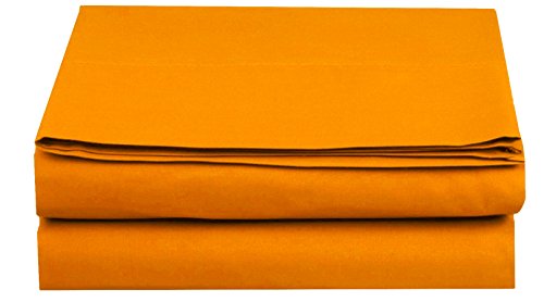 Luxury Fitted Sheet on Amazon Elegant Comfort Wrinkle-Free 1500 Thread Count Egyptian Quality 1-Piece Fitted Sheet, Twin/Twin XL Size, Vibrant Orange