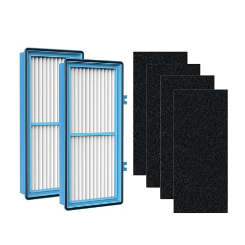 Nispira 2 HEPA Filter Replacement Plus 4 Charcoal Booster Pre Filter for Holmes AER1 Total Air Filter, HAPF30AT for Purifier HAP242-NUC