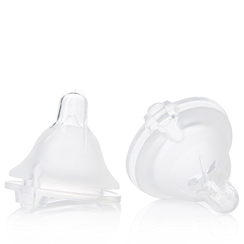 Evenflo Feeding Balance + Wide Neck BPA-Free Silicone Medium Flow Baby Bottle Nipple - 3 Months+, 2ct