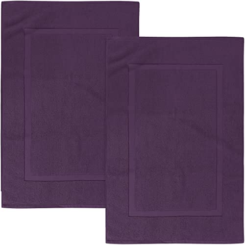 Book Cover Utopia Towels Cotton Banded Bath Mats, Plum, [Not a Bathroom Rug], 21 x 34 Inches, 100% Ring Spun Cotton - Highly Absorbent and Machine Washable Shower Bathroom Floor Mat (Pack of 2)
