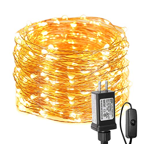 LE Fairy Lights with Switch, 66ft 200 LED, Plug in, Waterproof, Indoor Outdoor Decorative Copper String Light for Bedroom, Patio, Party, Wedding, Christmas, Holiday DÃ©cor and More